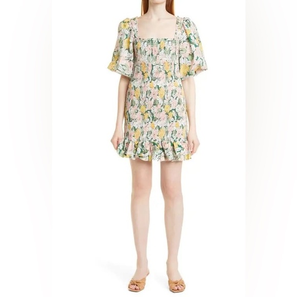 BYTIMO Dresses & Skirts - NWT byTiMo Festive Cotton Smocked Minidress Dandelion Floral Size Medium